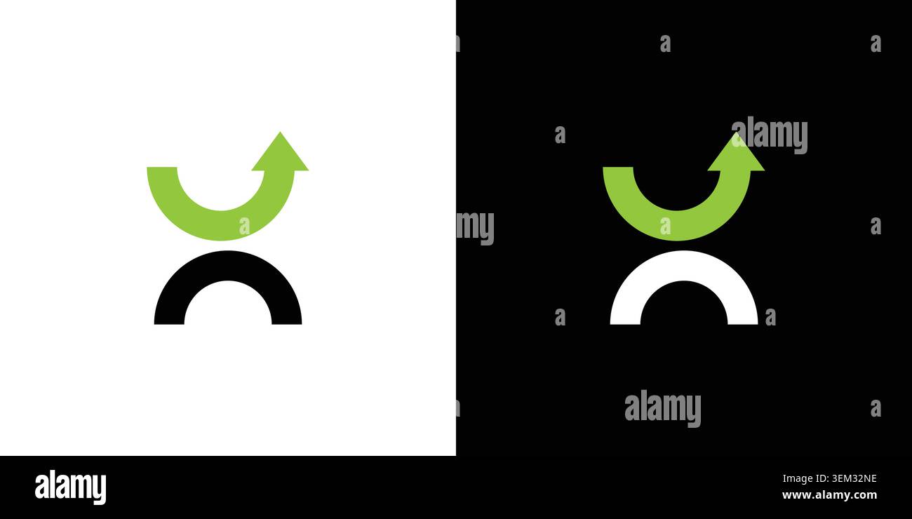 Simple and modern letter H up initials logo design Stock Vector