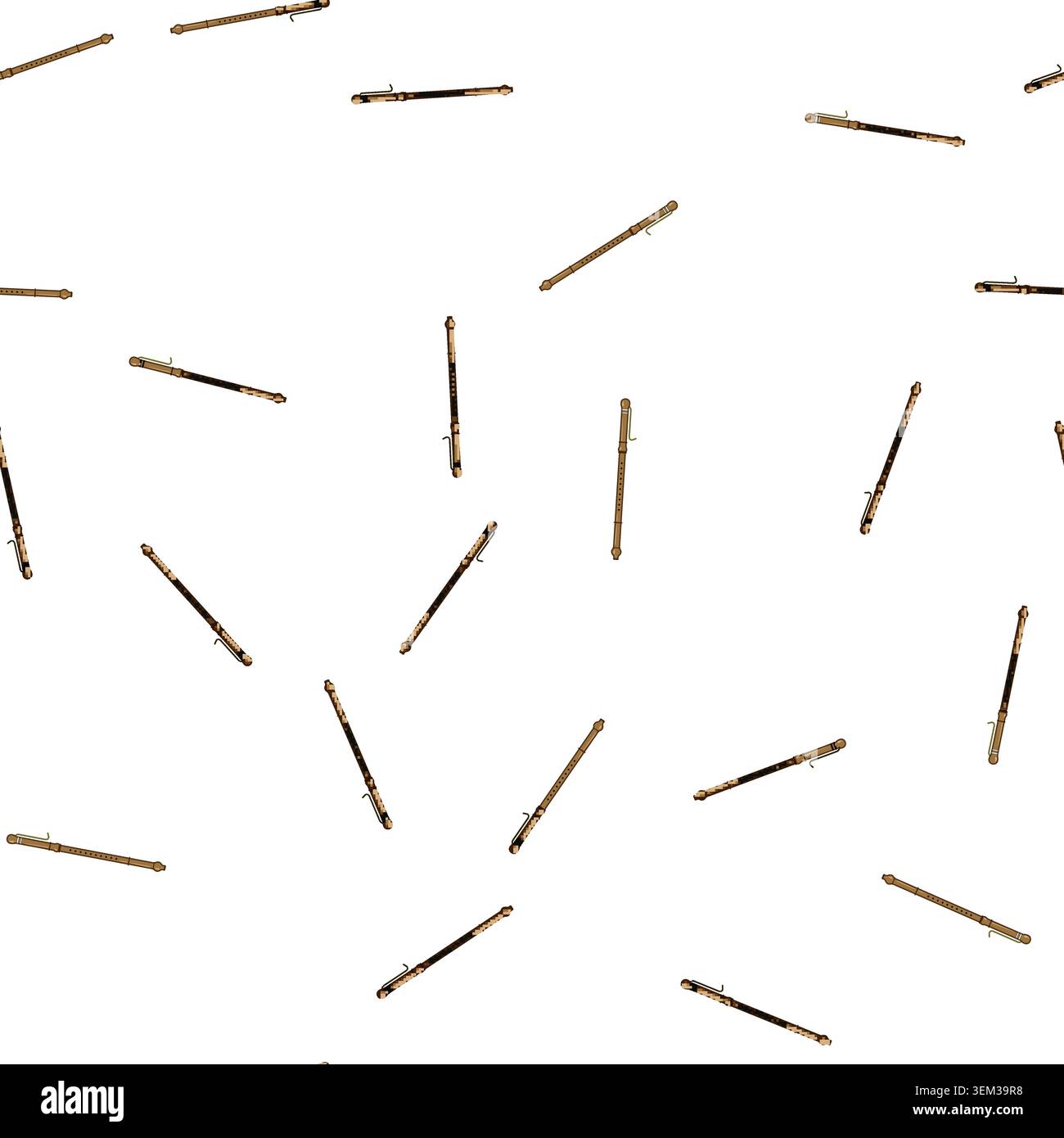 pattern woodwind flute cartoon vector Stock Vector