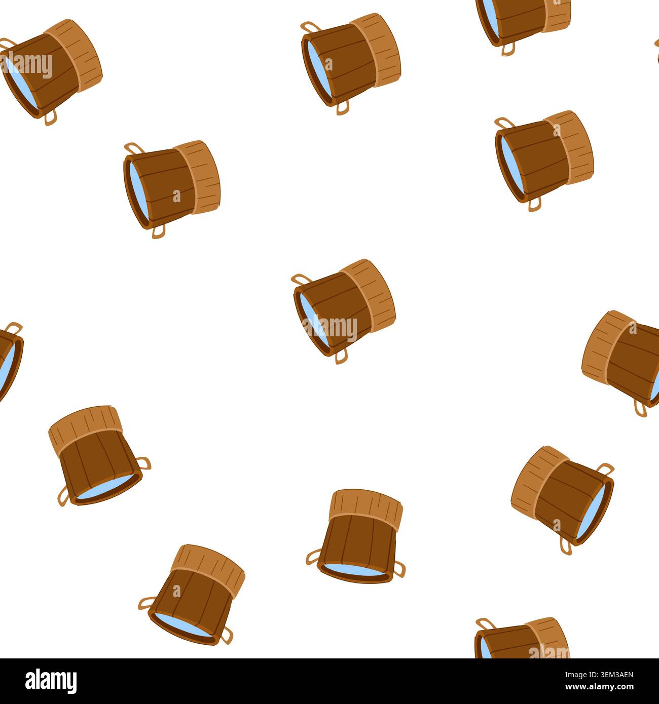 pattern pail bucket water cartoon vector Stock Vector