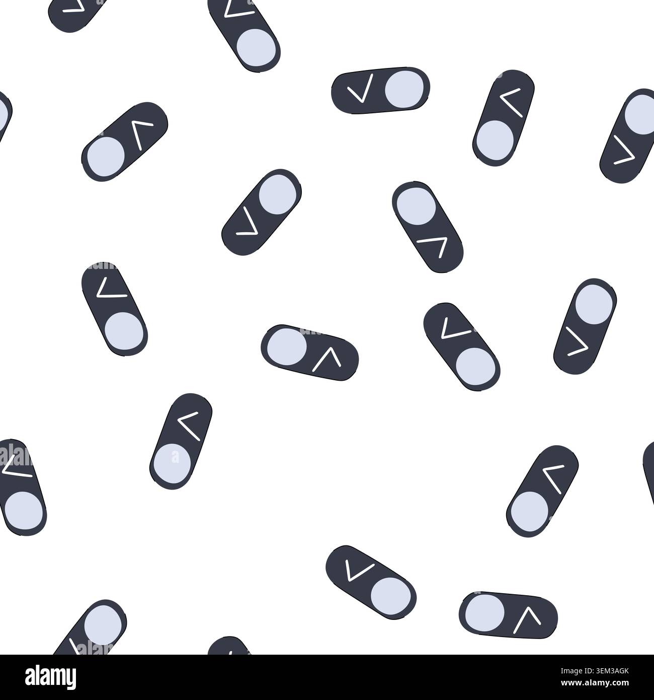pattern user interface toggle switch presenting activated state Stock Vector
