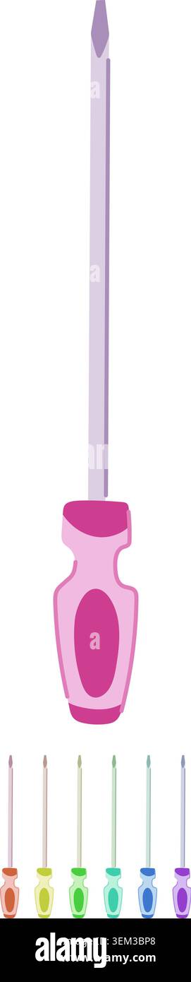 object screwdriver vector cartoon graphic Stock Vector