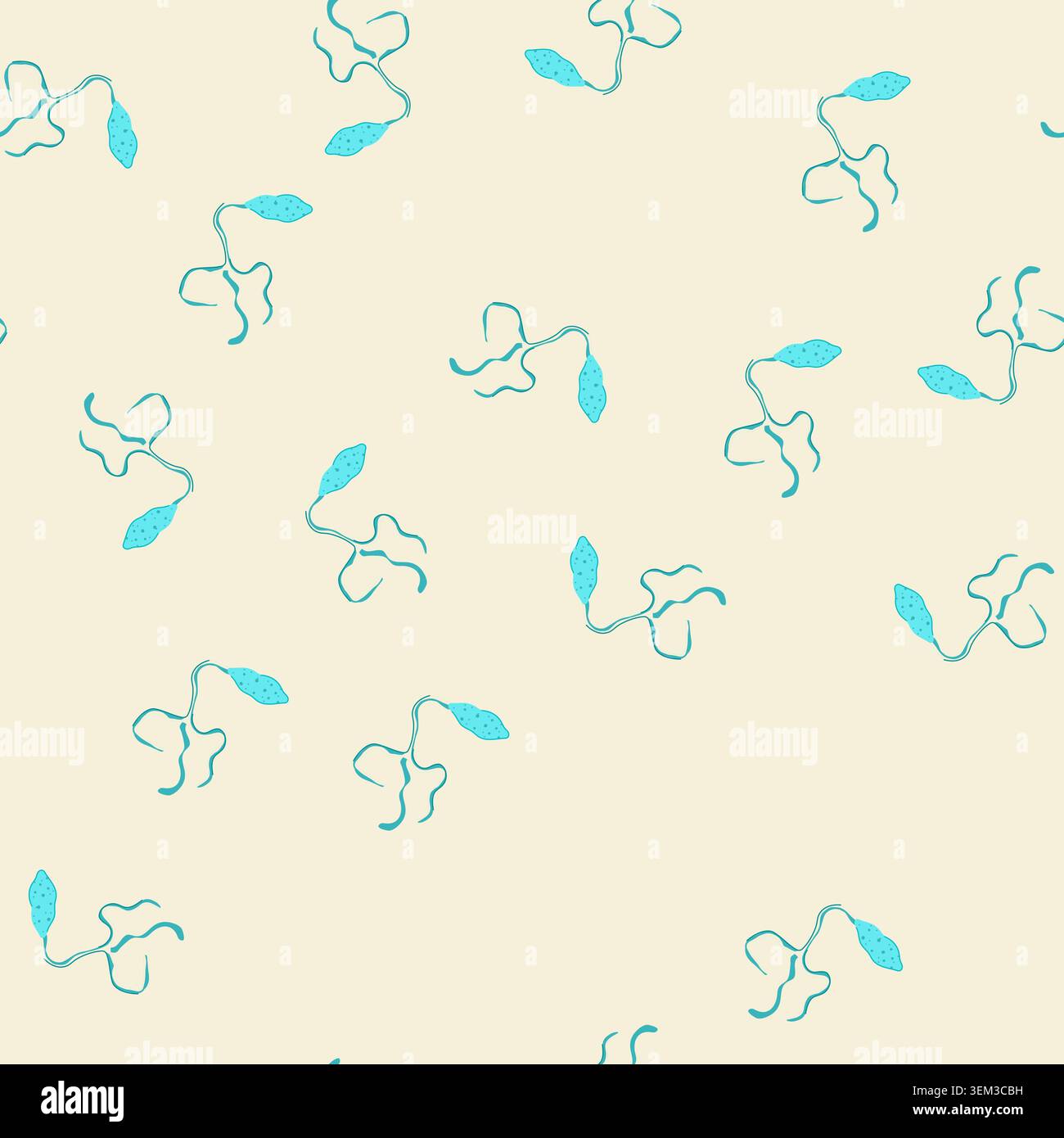 seamless pattern disease parasite cartoon vector Stock Vector