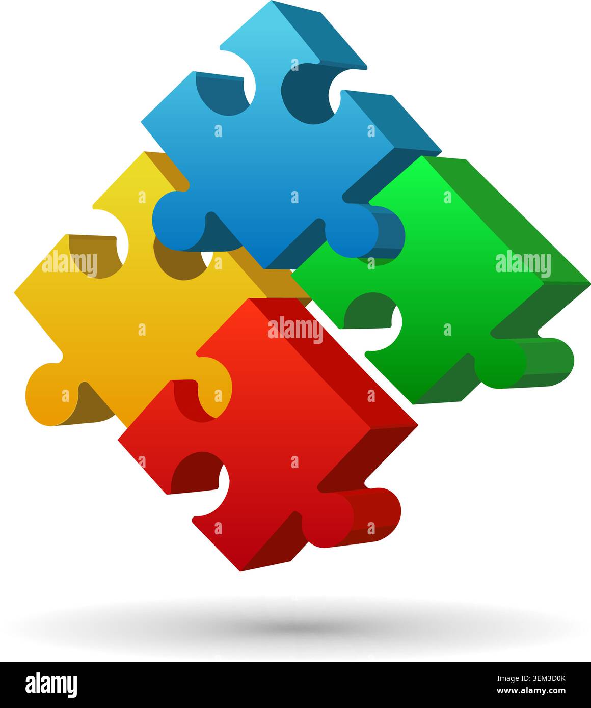 3D colorful jigsaw Stock Vector