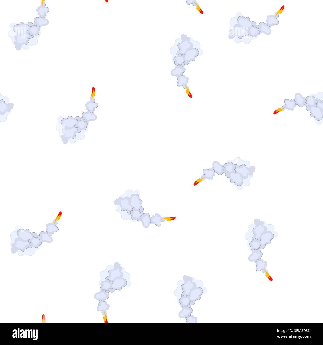 pattern trajectory rocket smoke trail cartoon vector Stock Vector