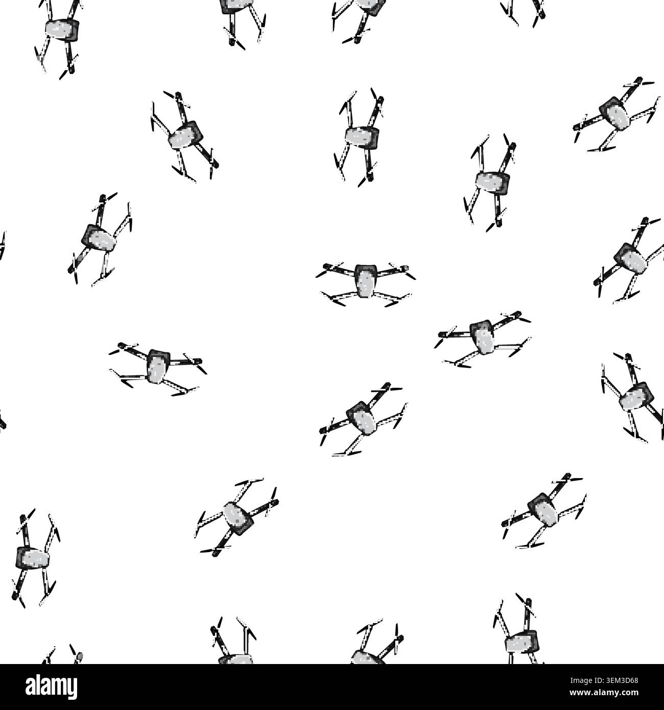 pattern delivery quadcopter cartoon vector Stock Vector