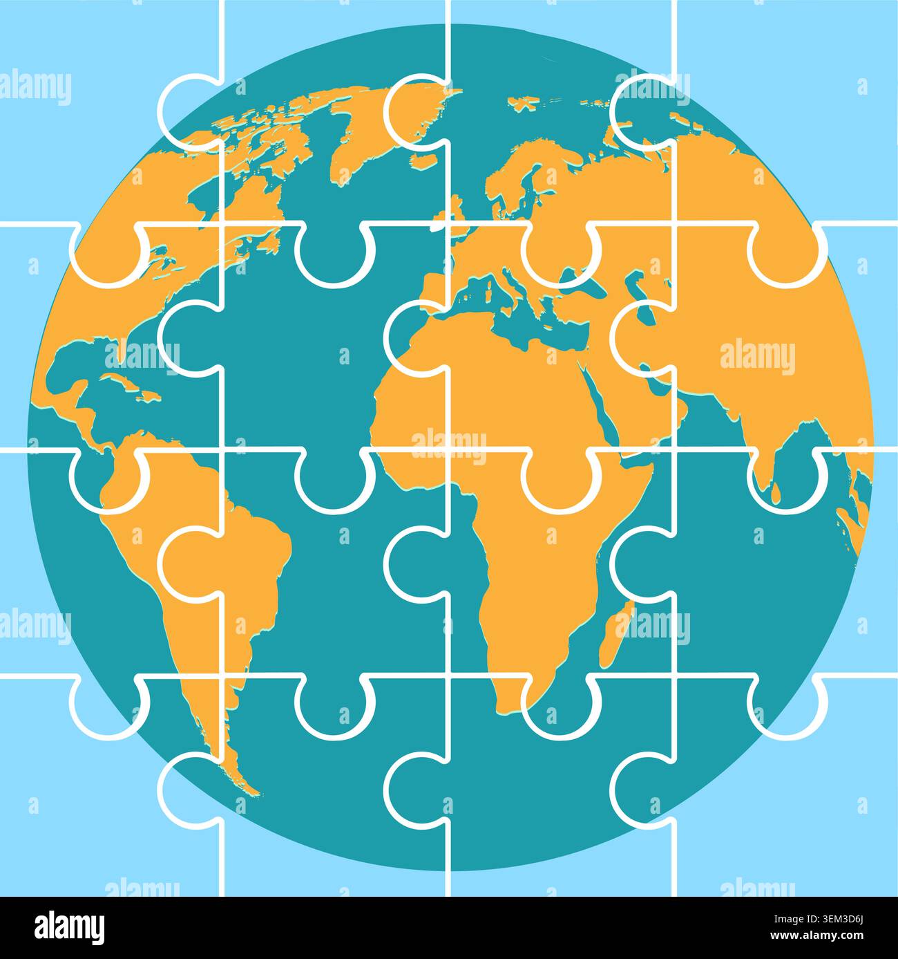 Colorful globe puzzle Stock Vector