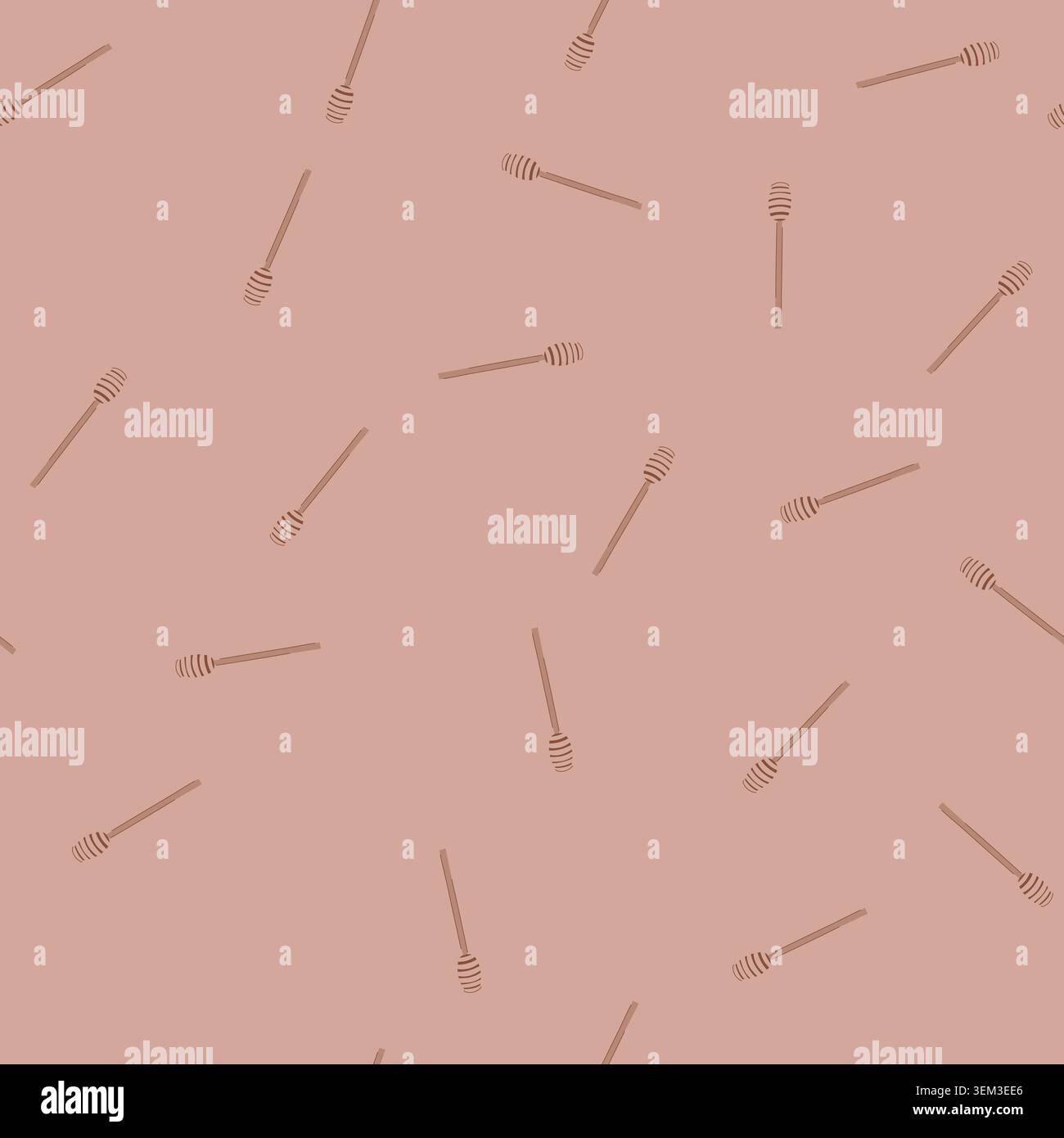 seamless pattern worker honey dipper stick cartoon vector Stock Vector