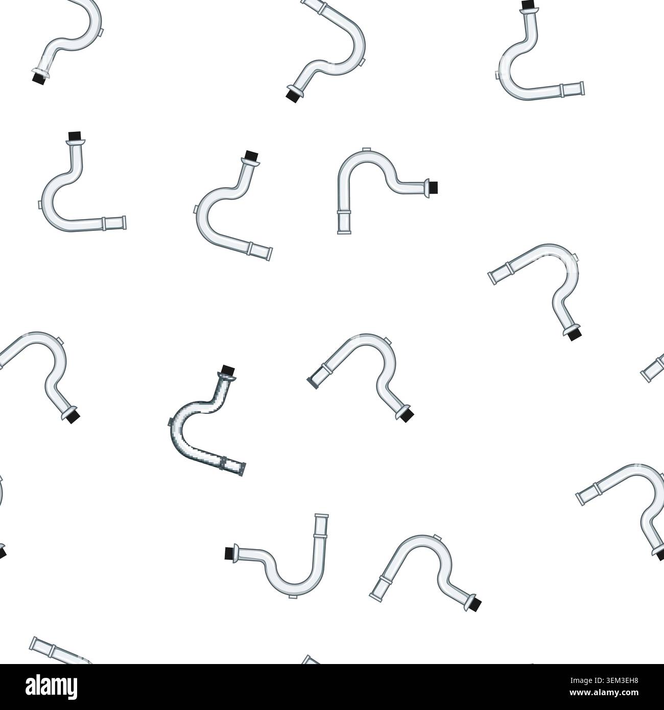 pattern pipe waste drain trap cartoon vector Stock Vector