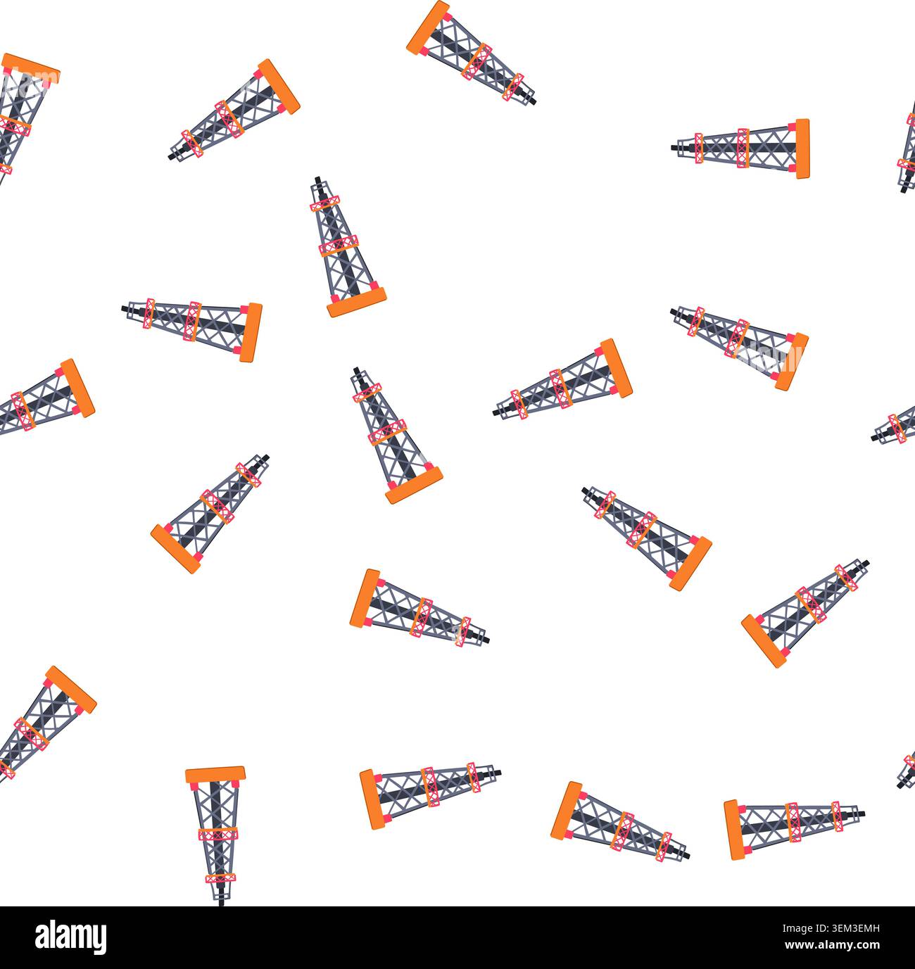 pattern platform oil rig cartoon vector Stock Vector
