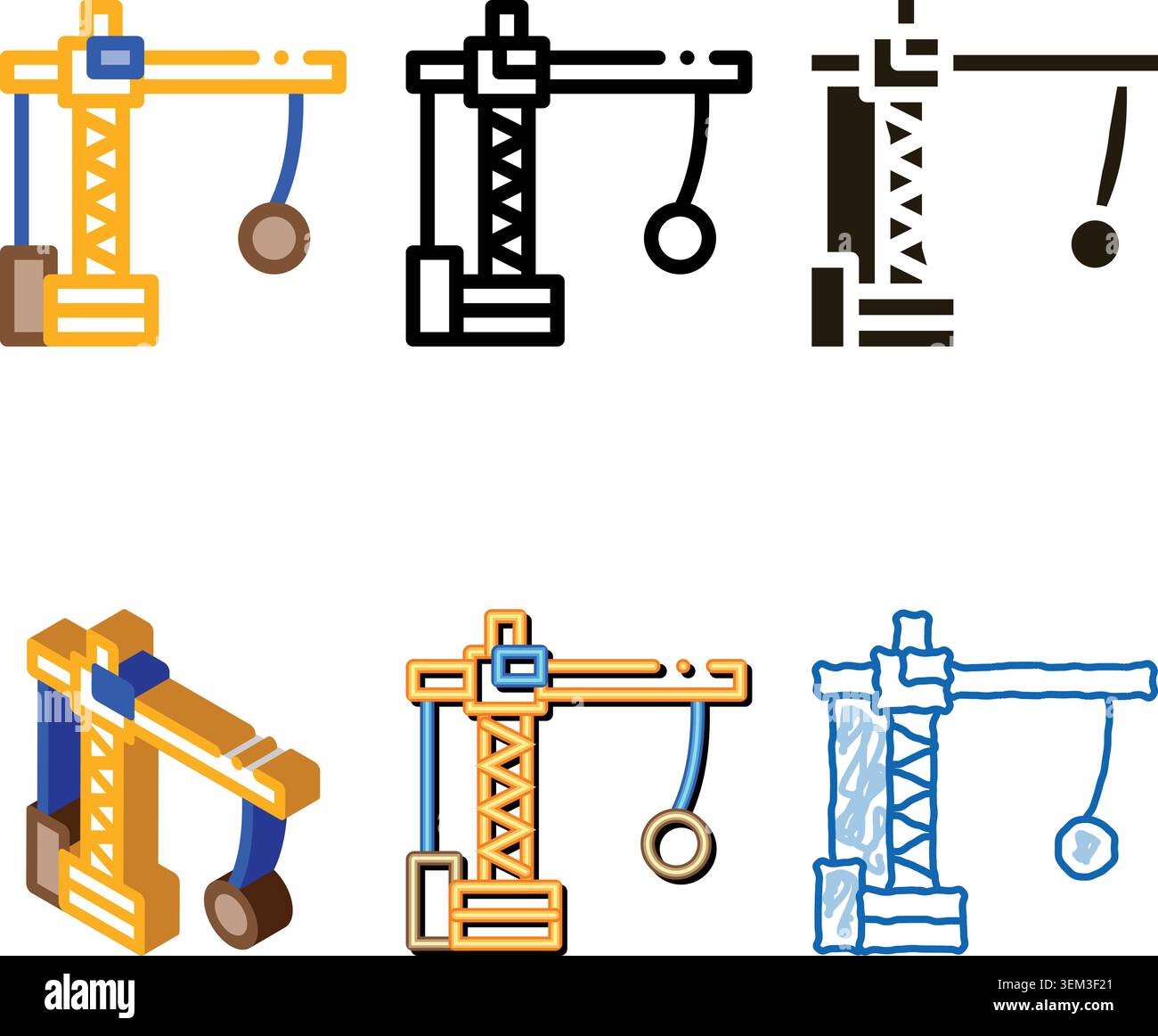 minimal demolition crane icon vector outline Stock Vector