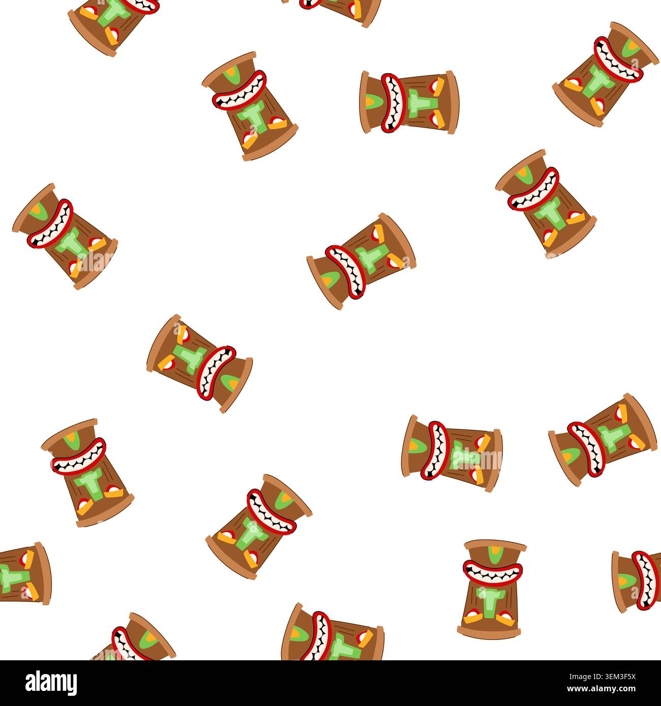 pattern totem tiki mask cartoon vector Stock Vector