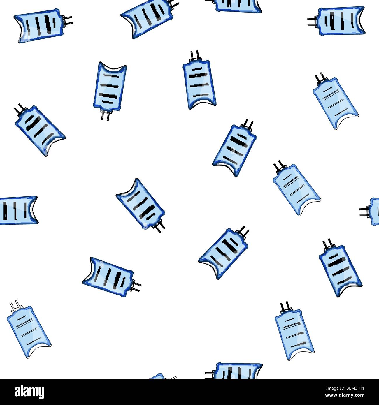 pattern hydration iv fluid bag cartoon vector Stock Vector