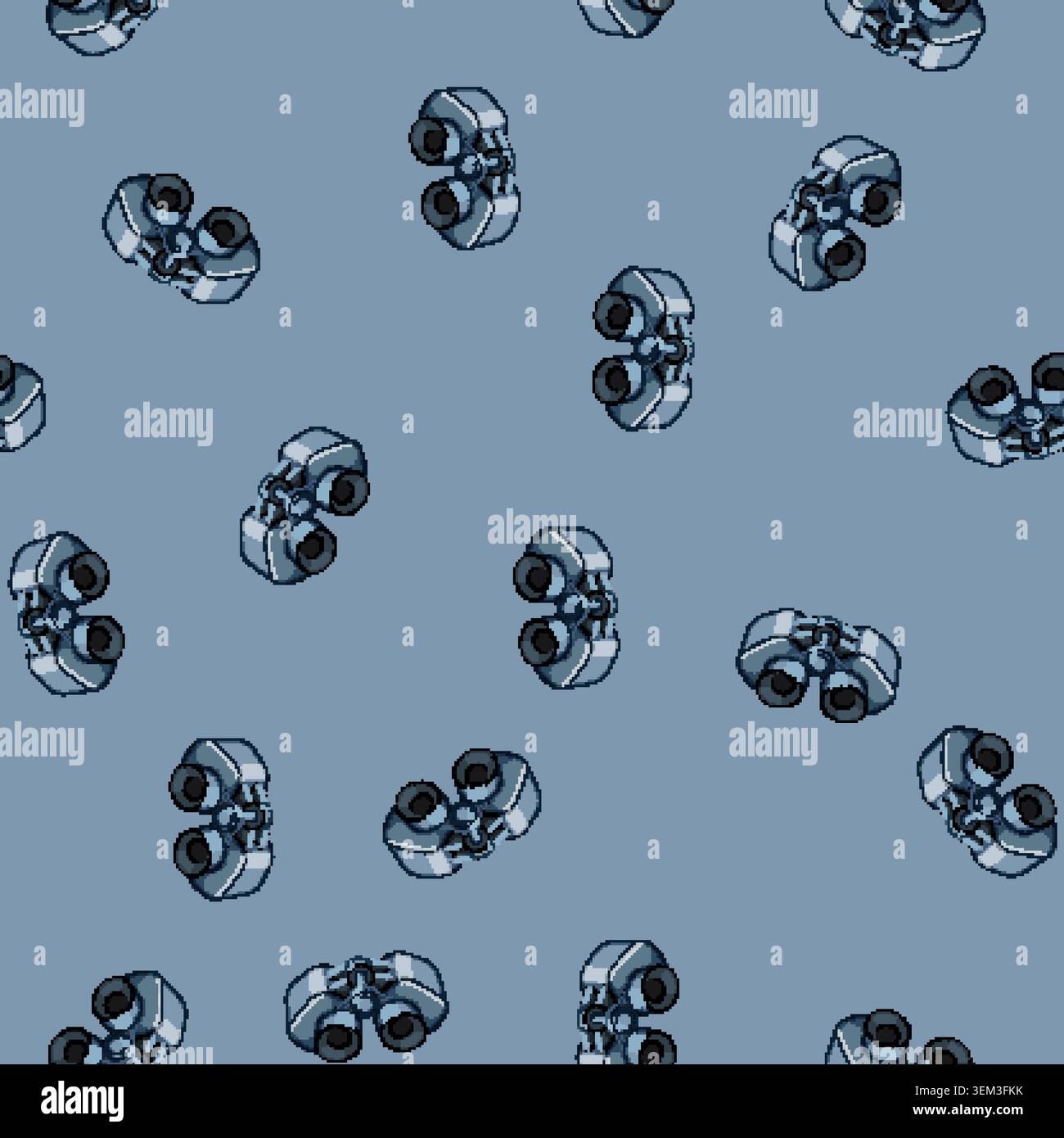 seamless pattern lens binoculars cartoon vector Stock Vector