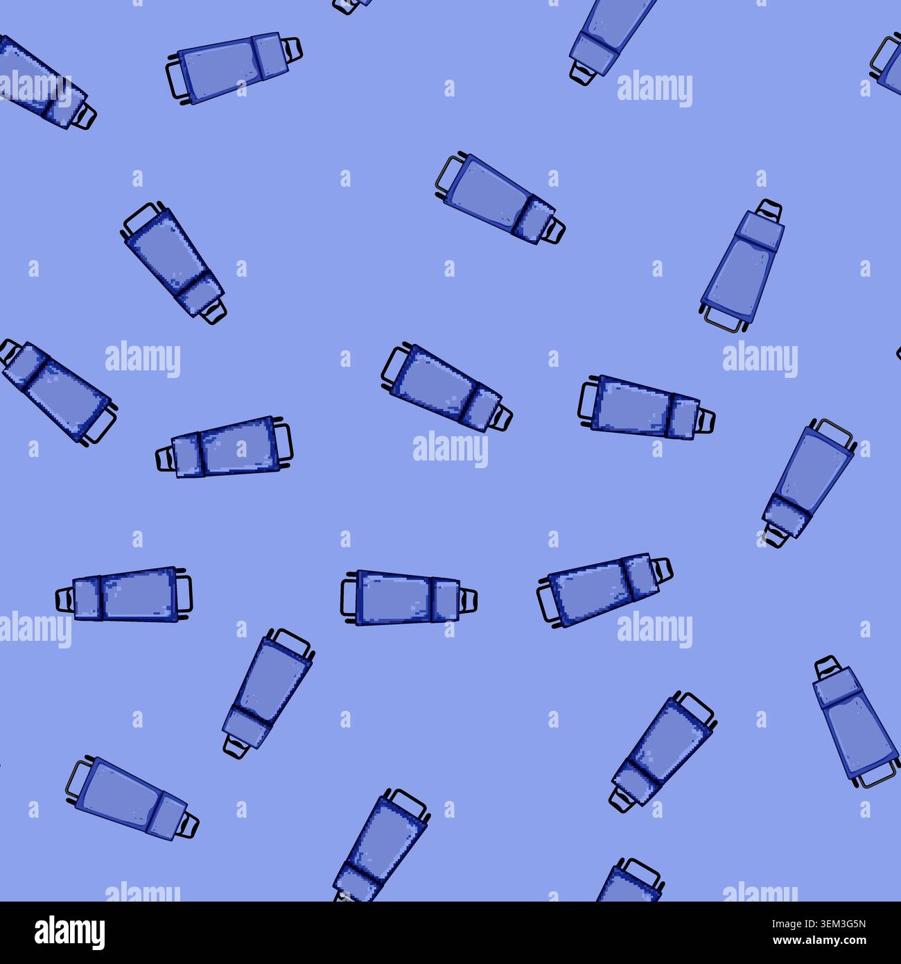 seamless pattern suitcase trolley bag cartoon vector Stock Vector