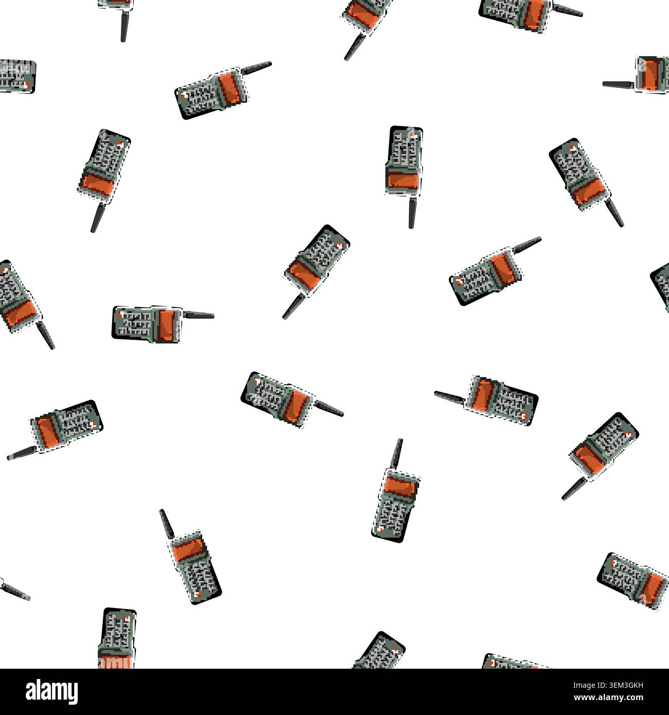 pattern wireless radio transceiver cartoon vector Stock Vector