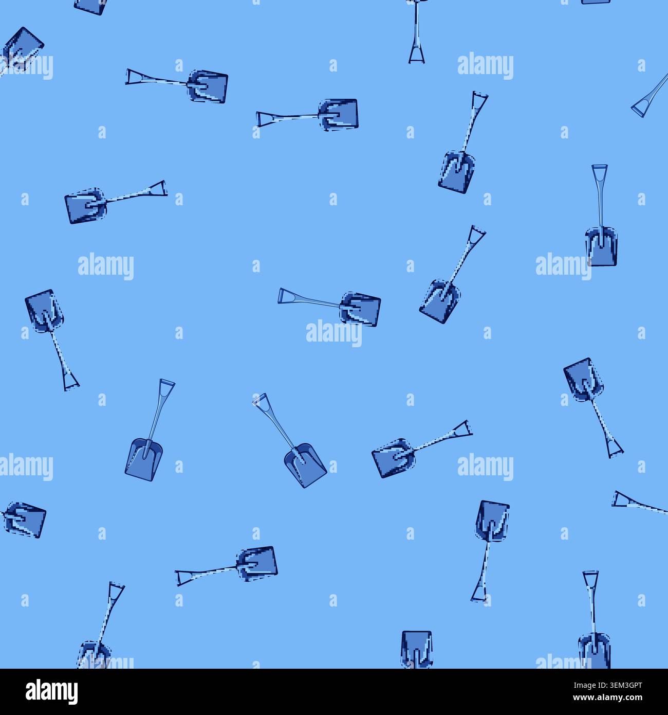 seamless pattern storm snow shovel cartoon vector Stock Vector