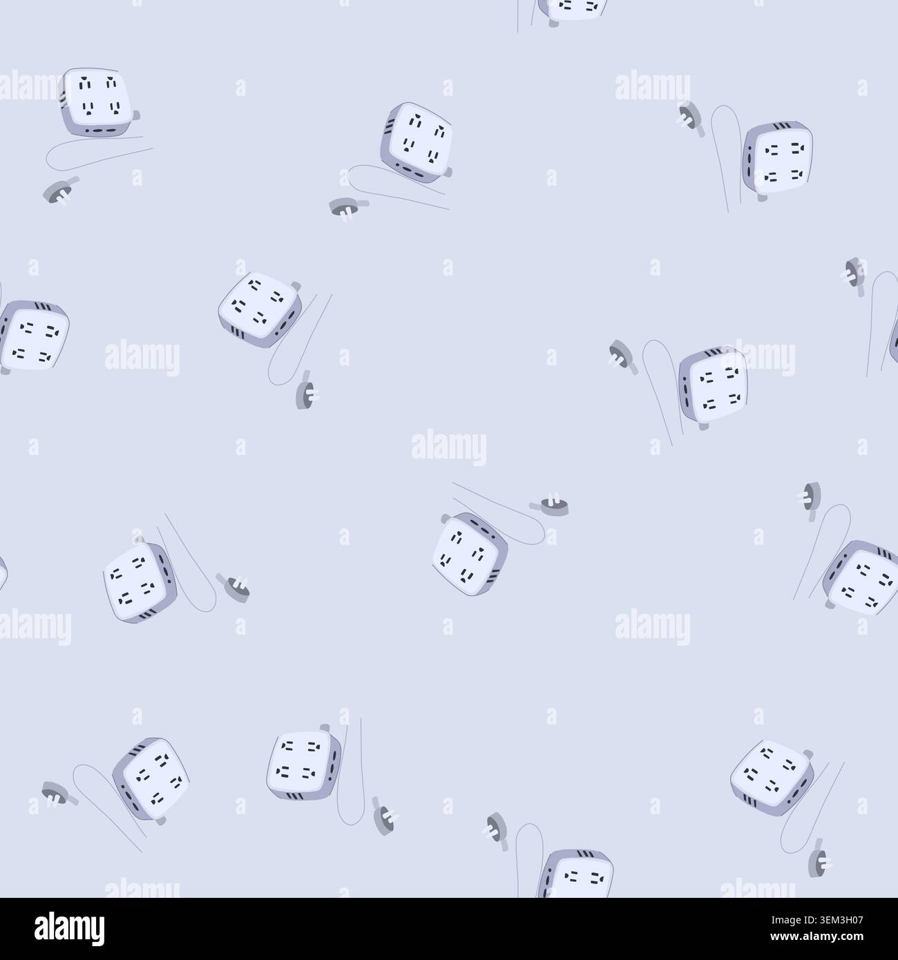 seamless pattern voice power strip smart cartoon vector Stock Vector