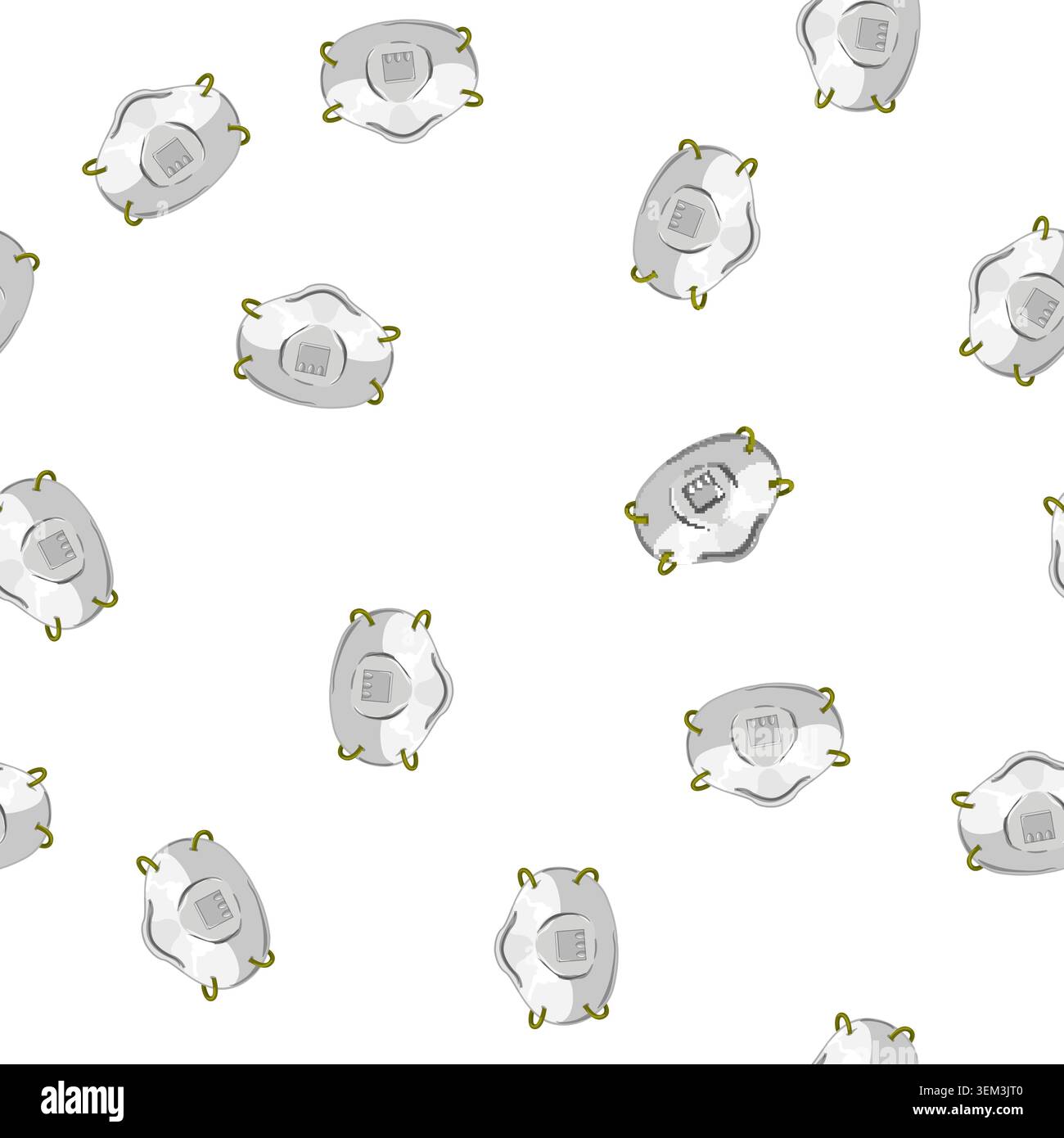 pattern equipment respirator mask cartoon vector Stock Vector