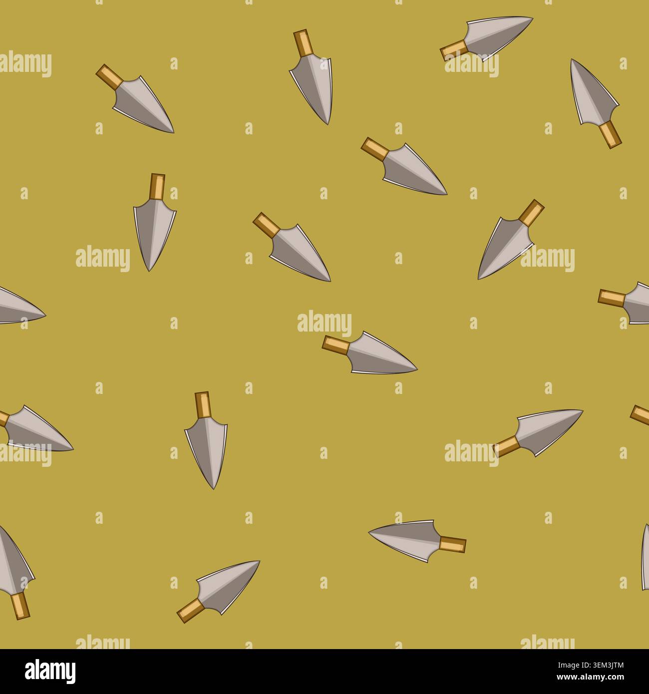 seamless pattern stone arrowhead cartoon vector Stock Vector
