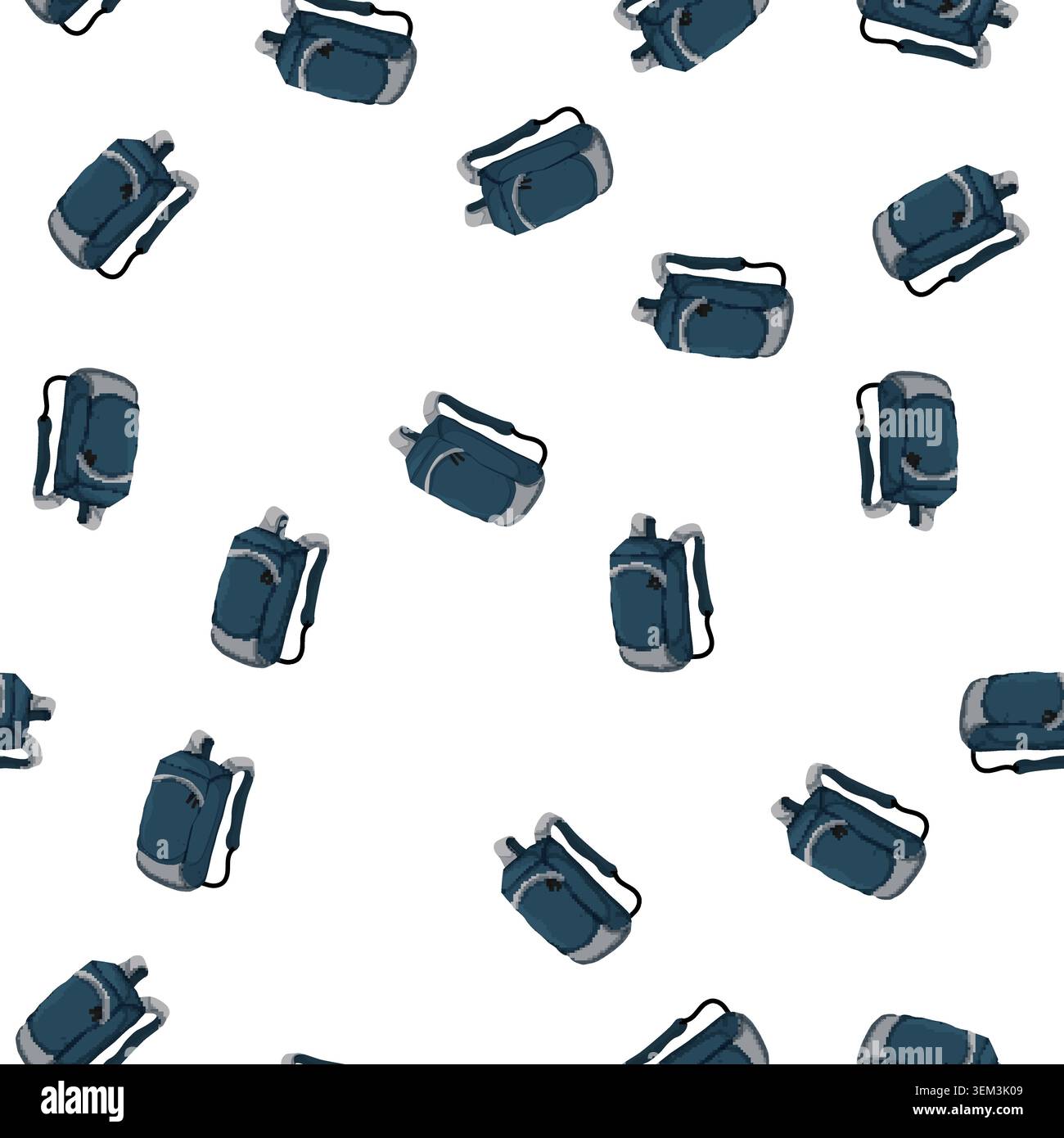 pattern bag backpack camp cartoon vector Stock Vector