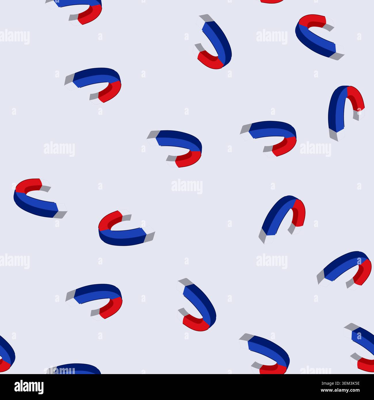 seamless pattern symbol magnet cartoon vector Stock Vector