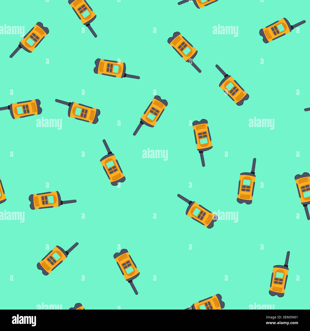 seamless pattern talking walkie talkie cartoon vector Stock Vector