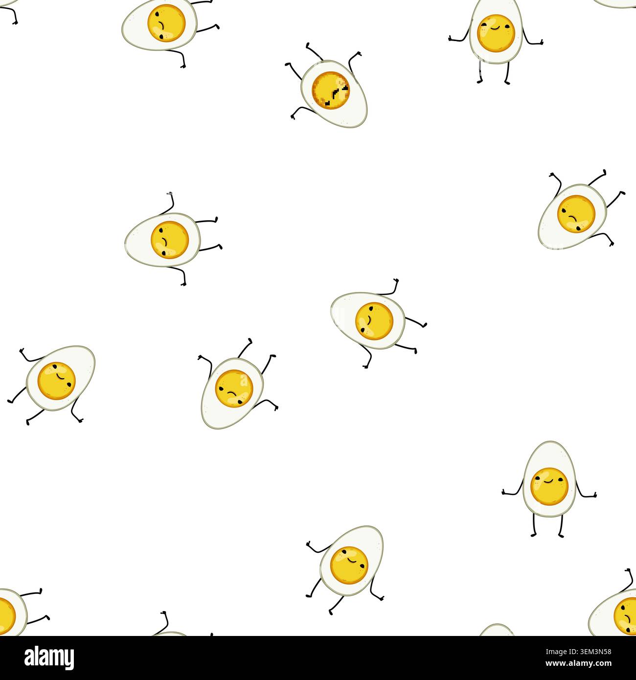 pattern smile egg character cartoon vector Stock Vector