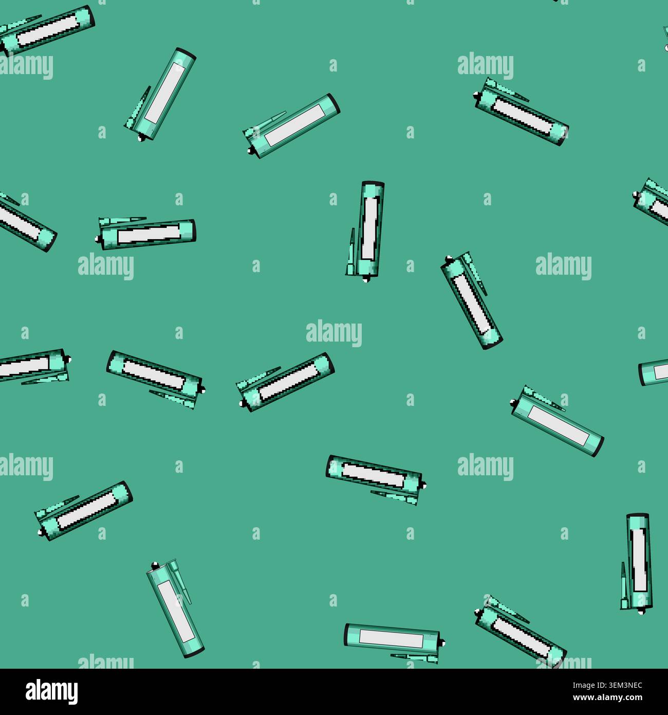 seamless pattern Silicone sealant caulk tube for construction work Stock Vector