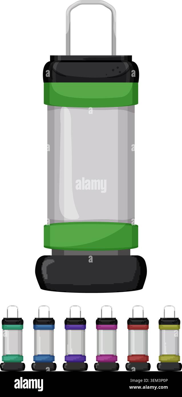 camping lantern camp lamp cartoon vector graphic Stock Vector