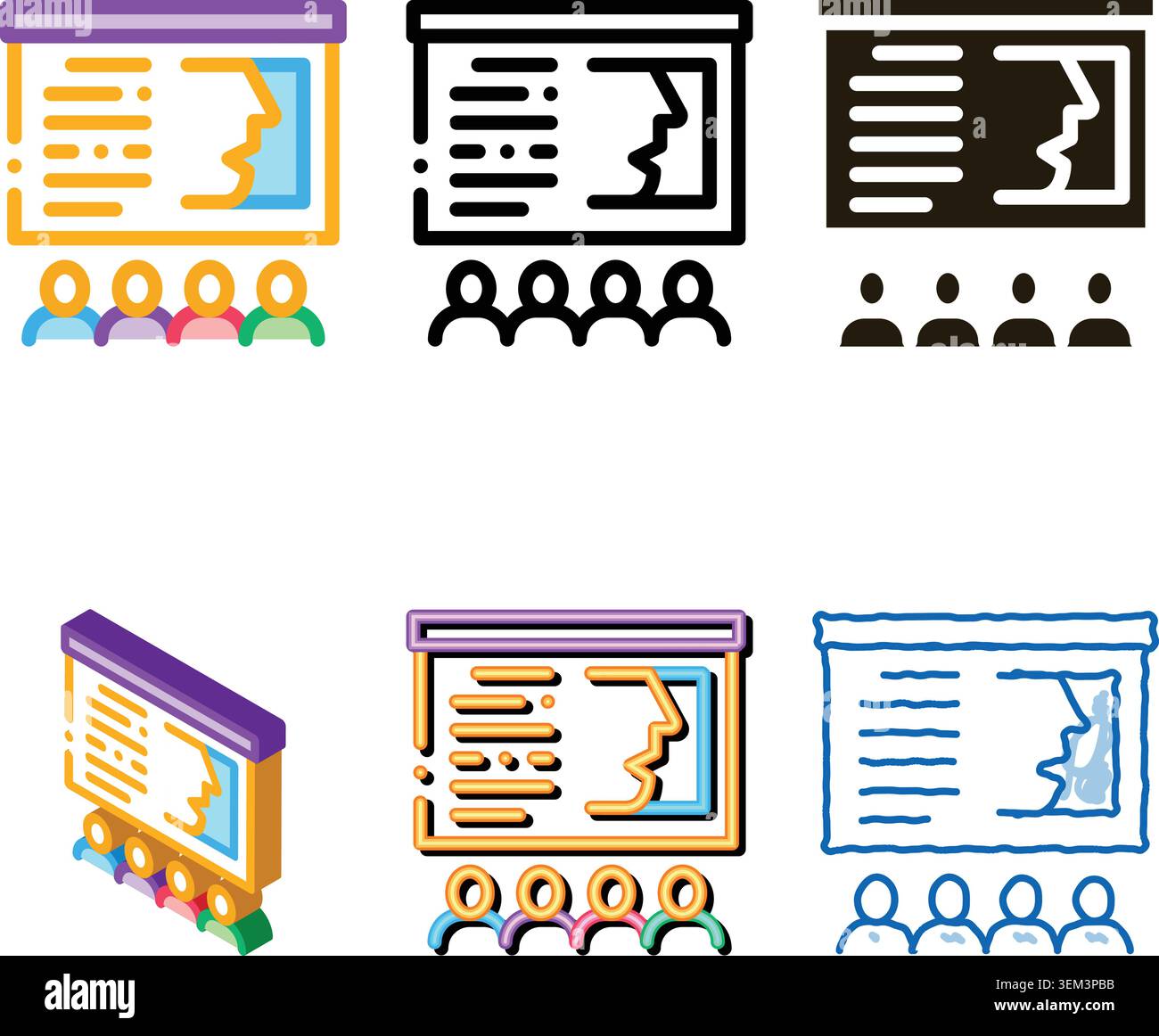 stylized doctor education icon vector outline Stock Vector