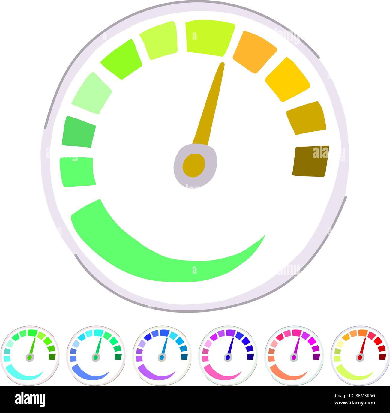 tachometer speedometer vector cartoon graphic Stock Vector