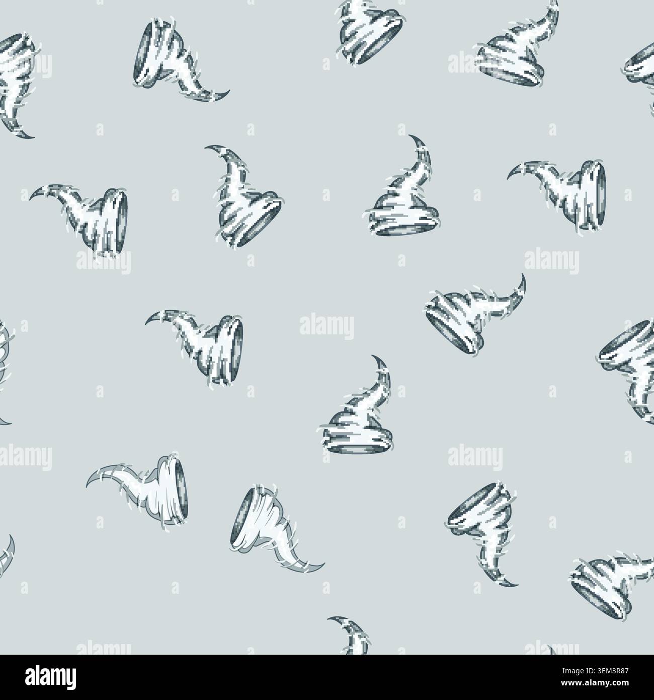 seamless pattern disaster tornado cartoon vector Stock Vector
