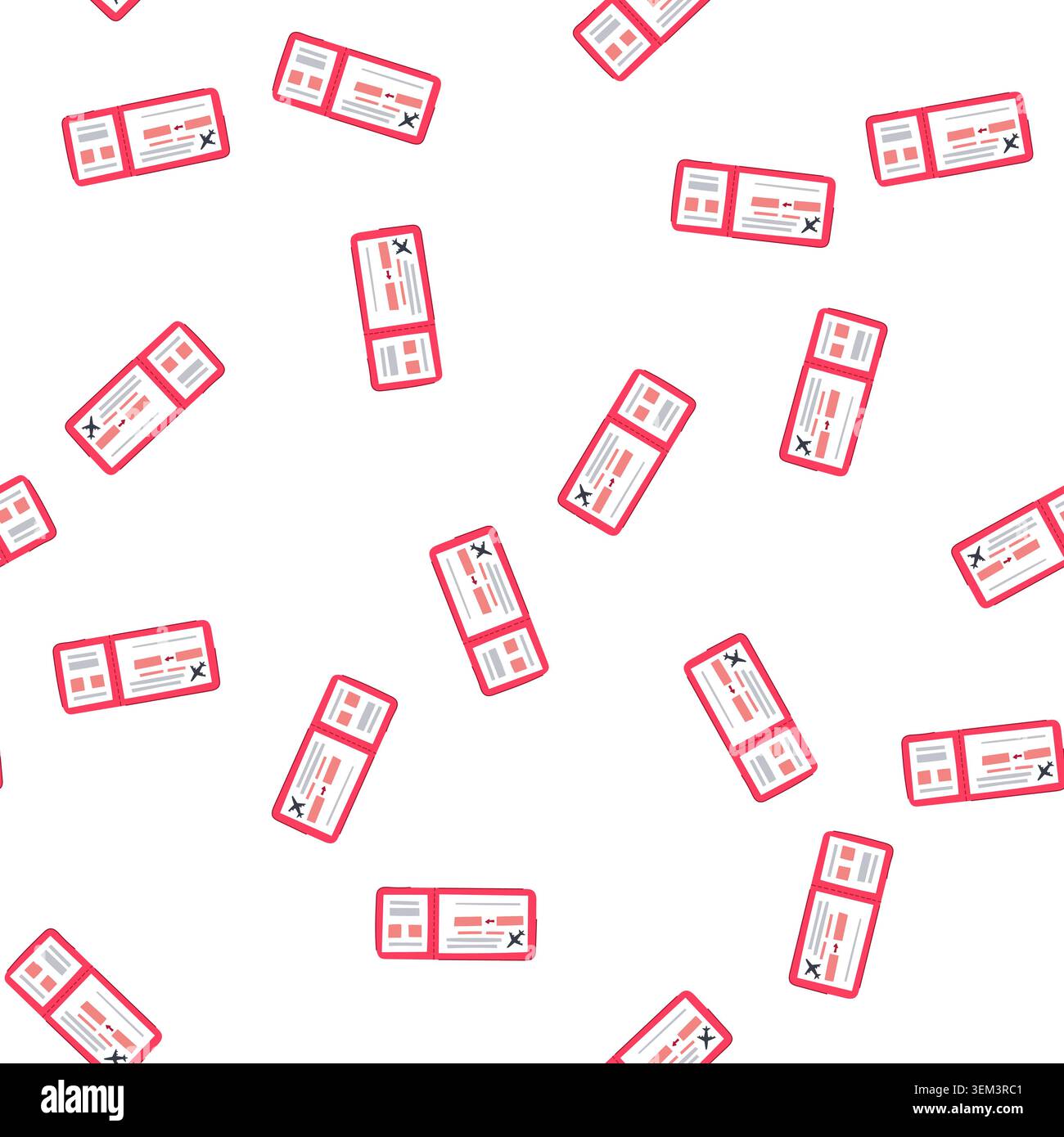 pattern check-in boarding pass cartoon vector Stock Vector