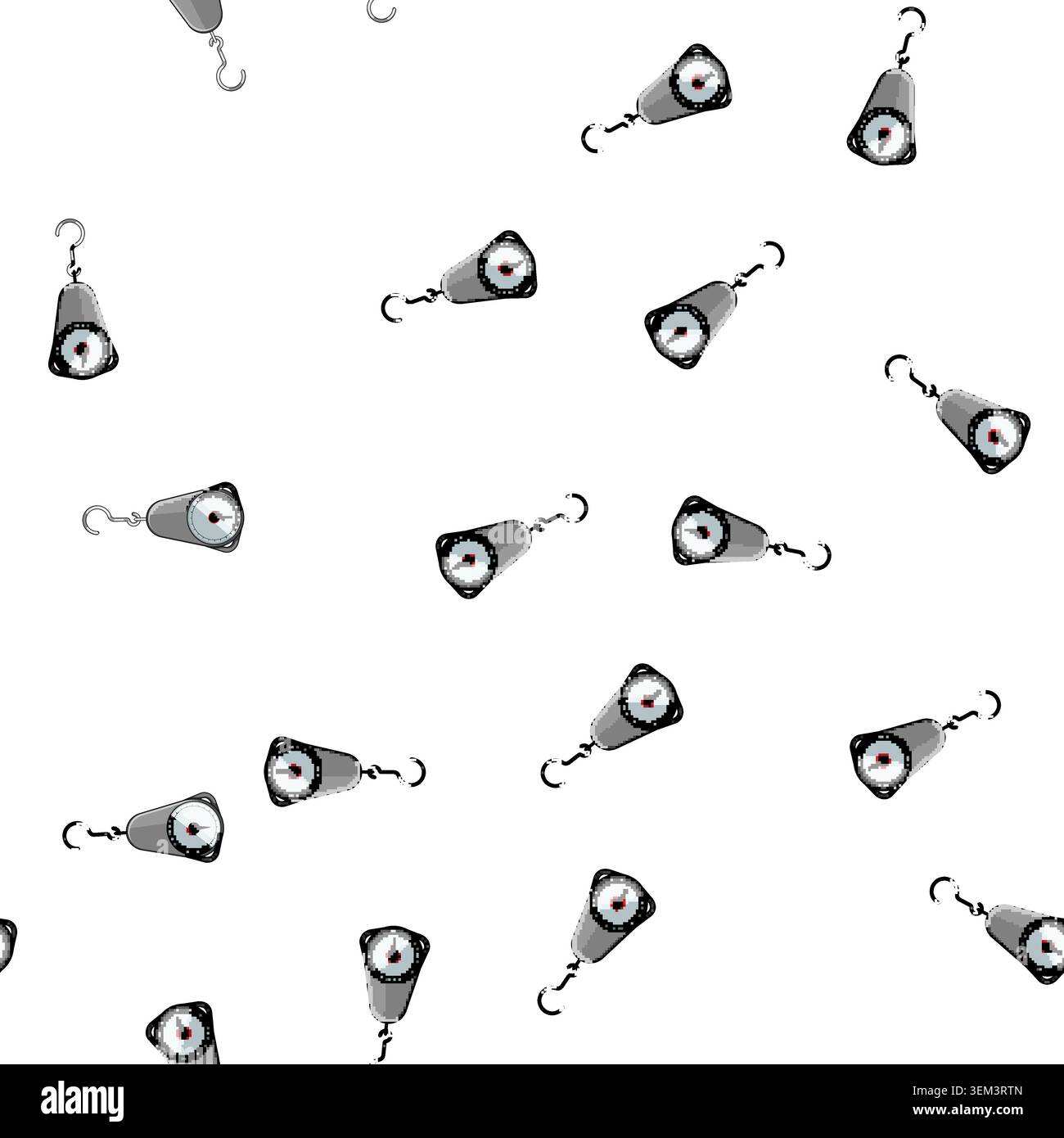 pattern Handheld luggage scale for weighing travel baggage Stock Vector