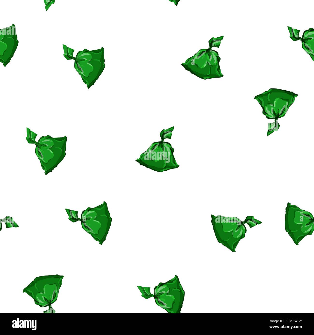 pattern waste trash bag cartoon vector Stock Vector