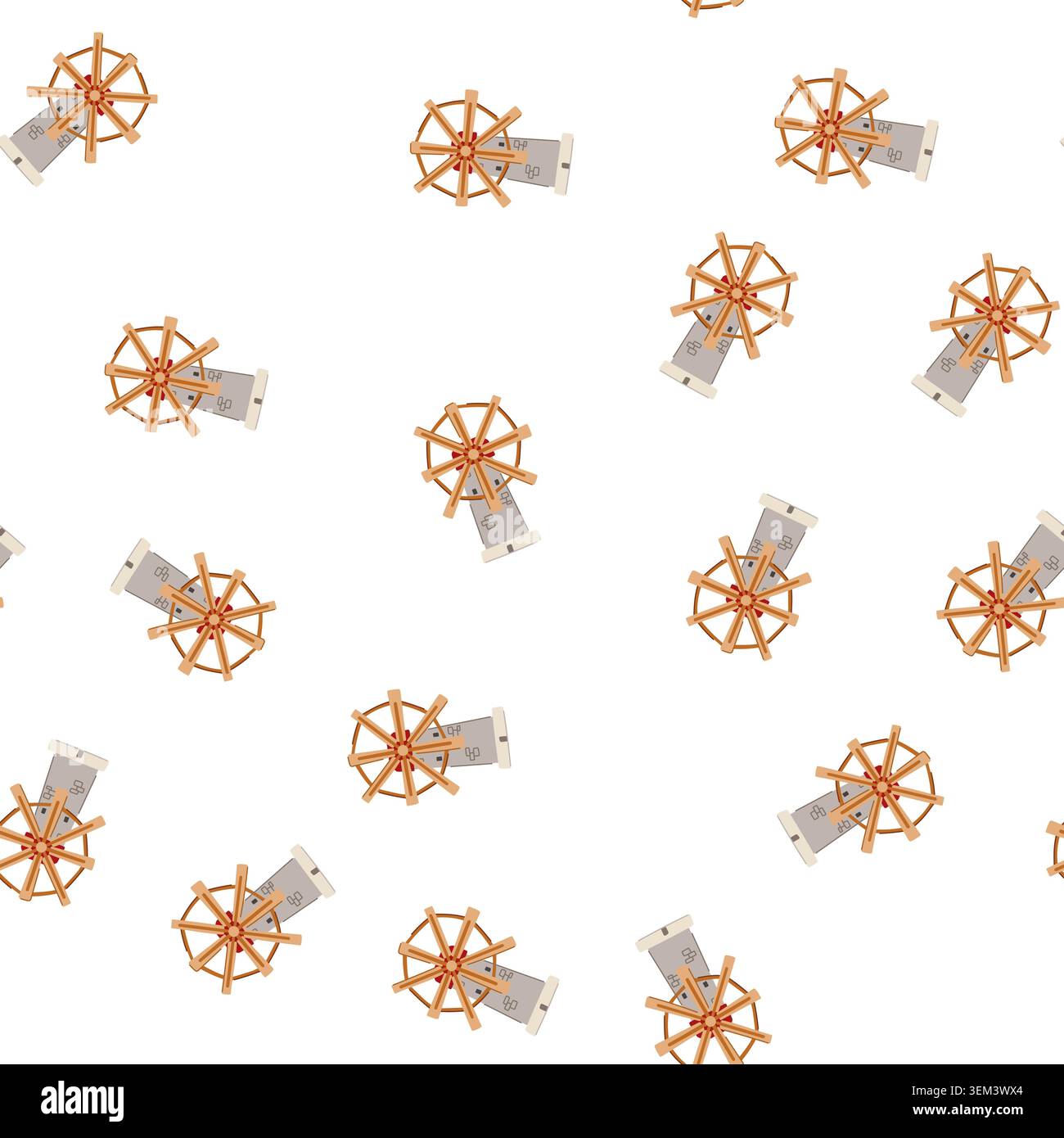 pattern wind mill farm cartoon vector Stock Vector