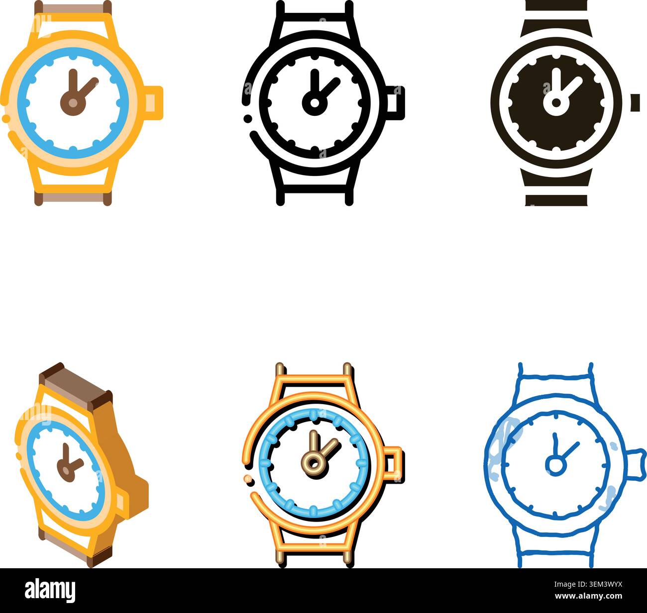 swiss watches icon vector designs outline Stock Vector