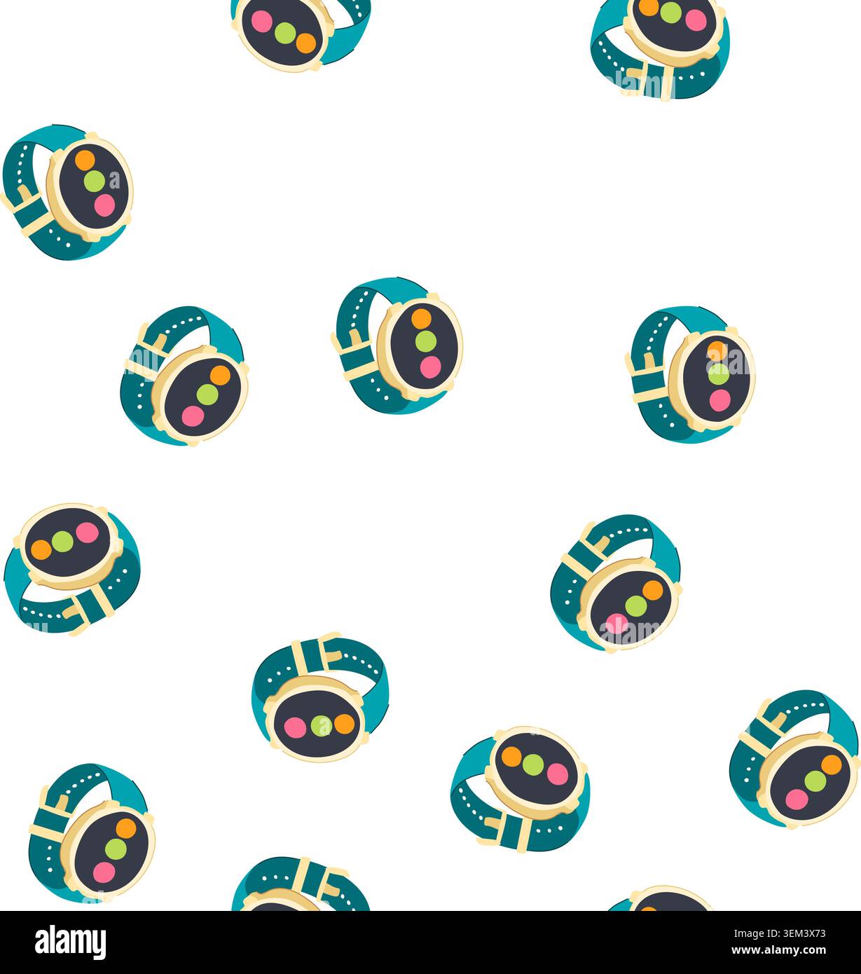 pattern technology smart watch cartoon vector Stock Vector