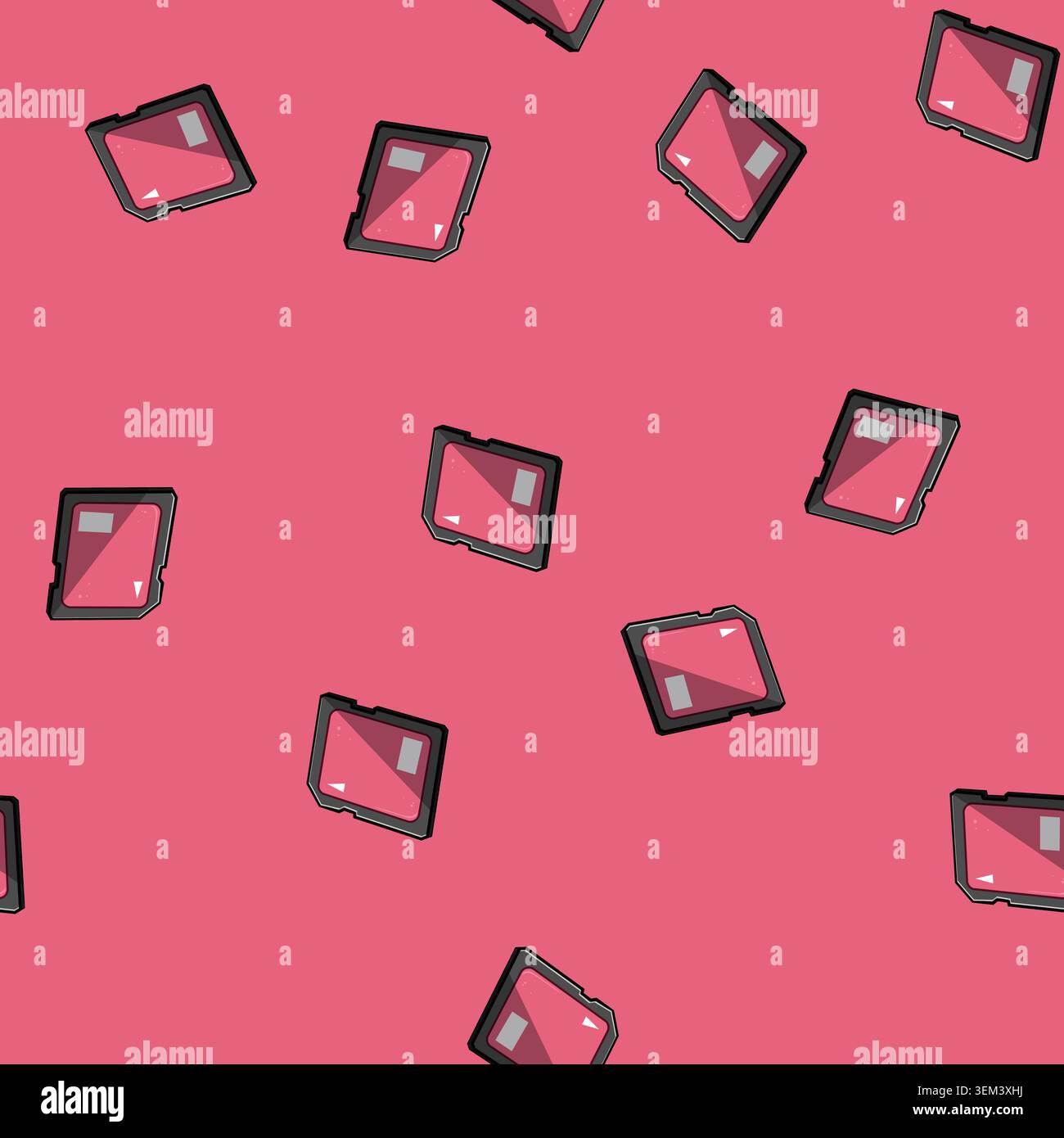 seamless pattern capacity sd card cartoon vector Stock Vector