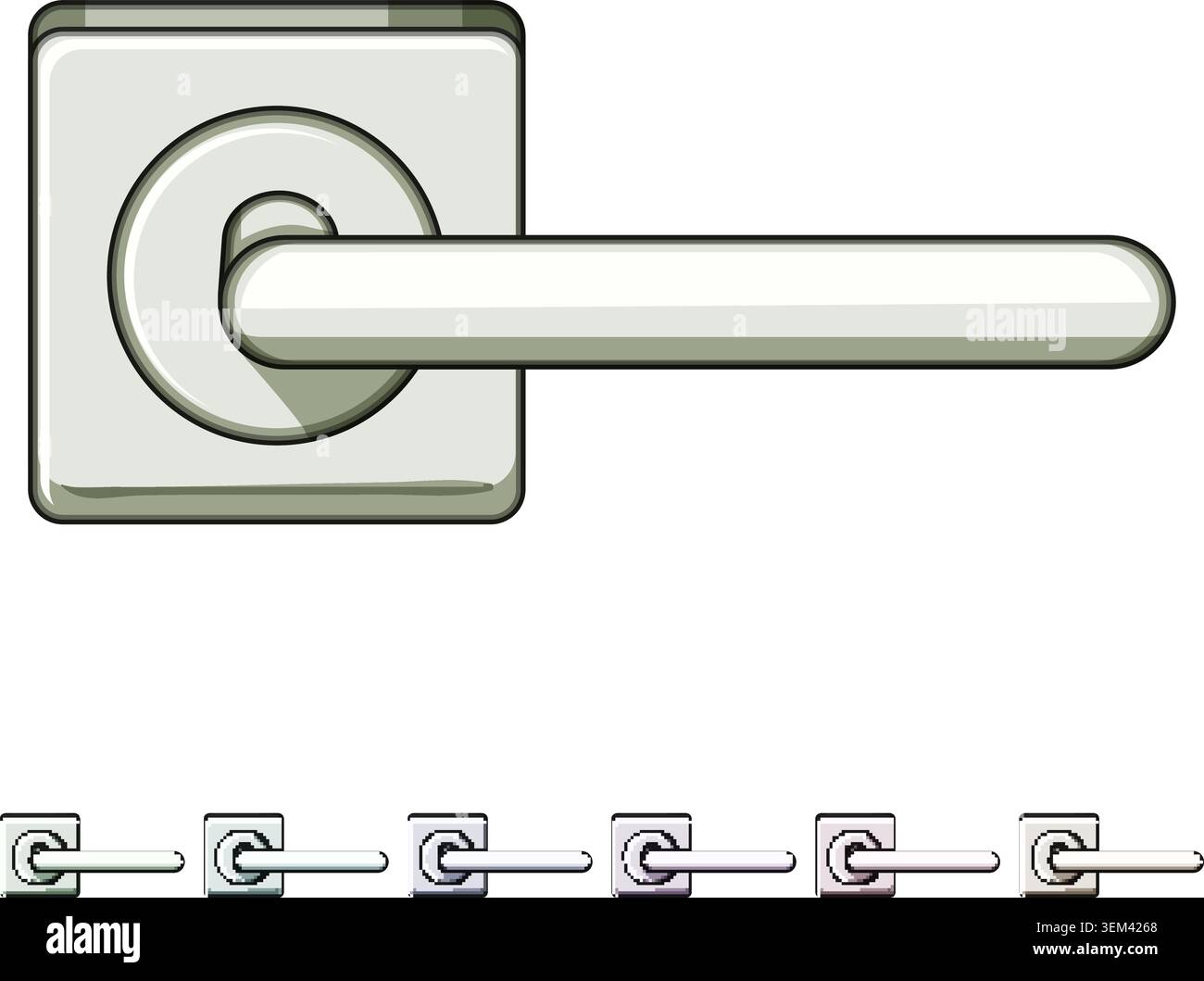 Modern door handle providing simple access design Stock Vector