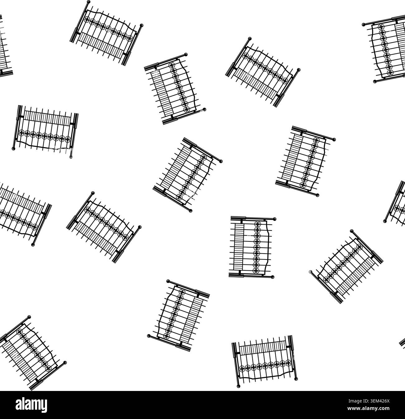 pattern barrier park fence cartoon vector Stock Vector