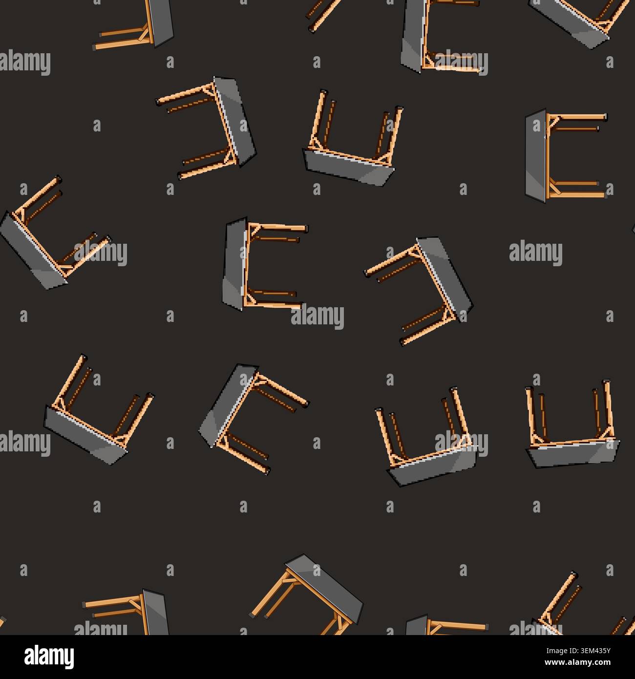 seamless pattern exterior pergola patio cartoon vector Stock Vector