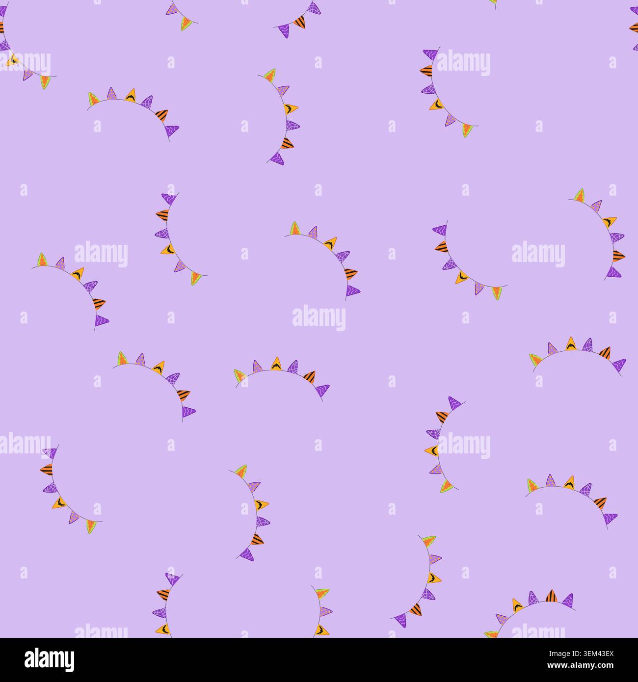 seamless pattern festive halloween garland cartoon vector Stock Vector