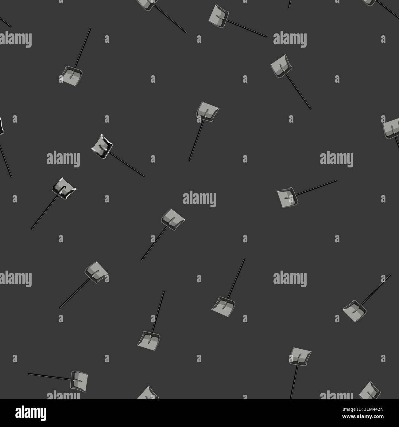 seamless pattern season snow shovel cartoon vector Stock Vector