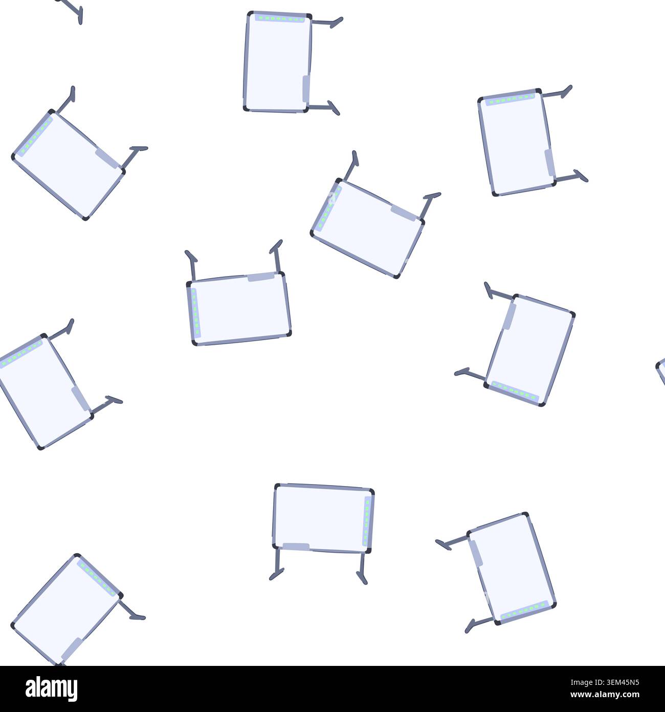 pattern classroom electronic whiteboard cartoon vector Stock Vector