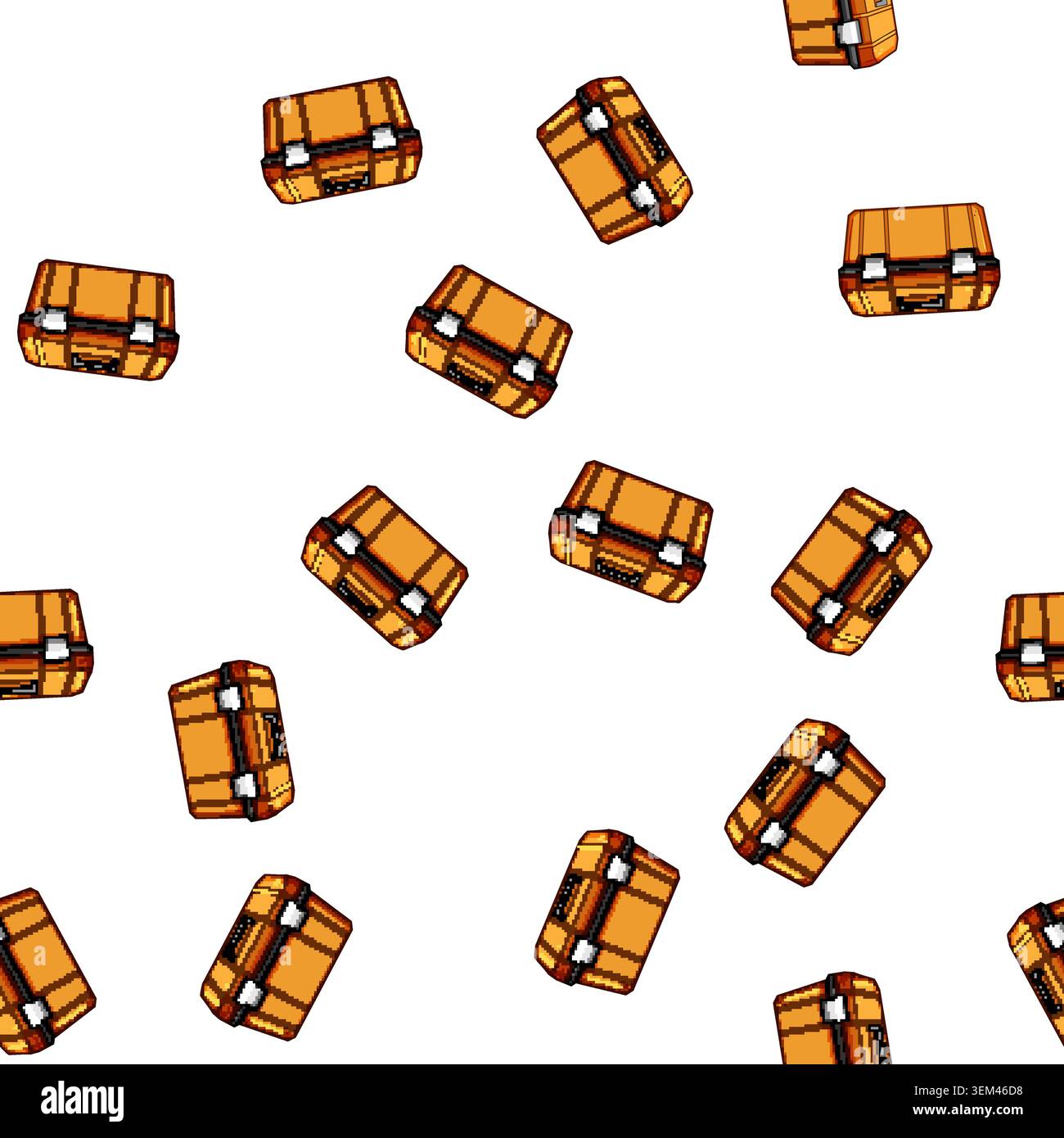 pattern Orange plastic toolbox holding essential repair tools Stock Vector