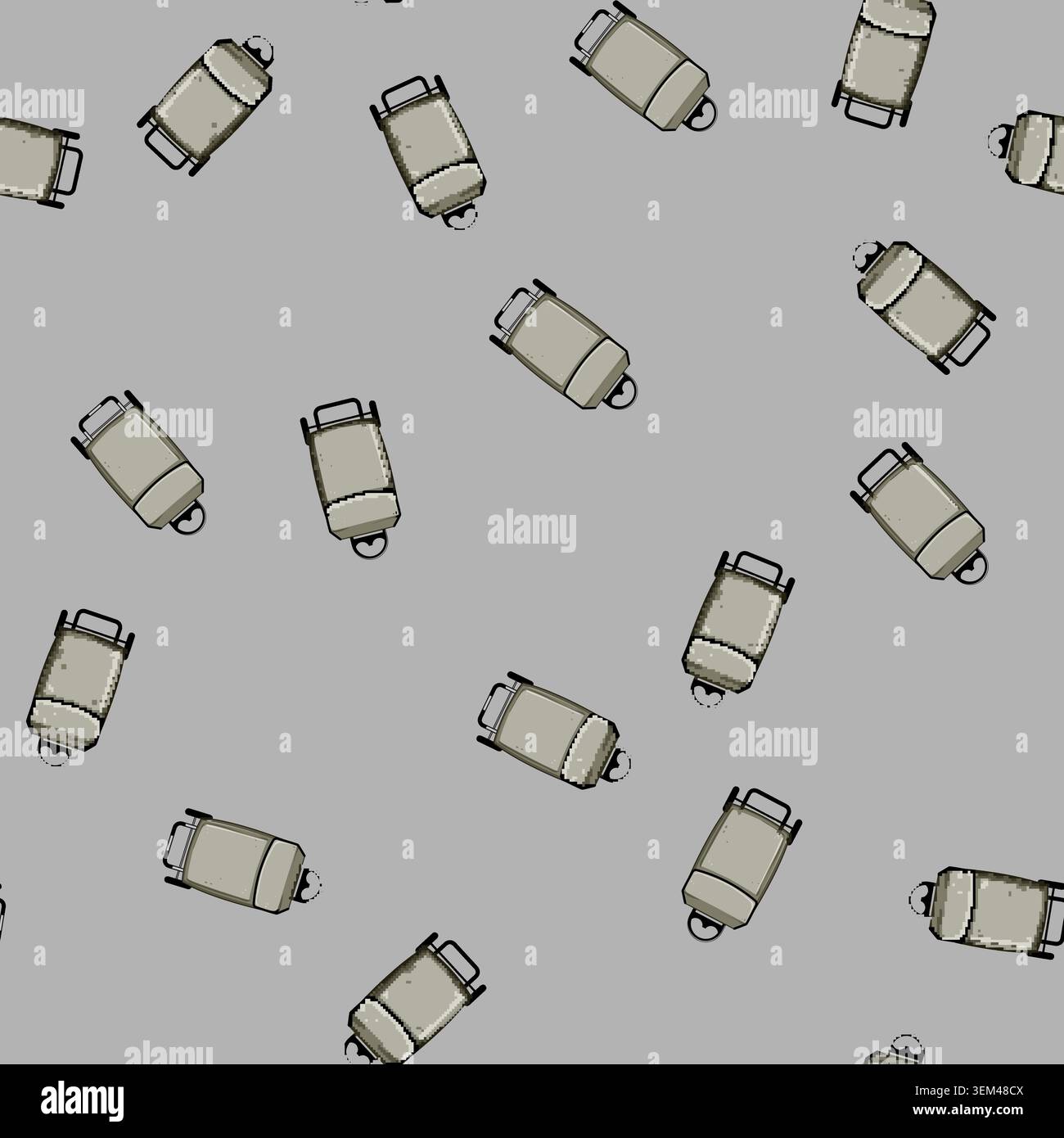 seamless pattern lightweight trolley bag cartoon vector Stock Vector