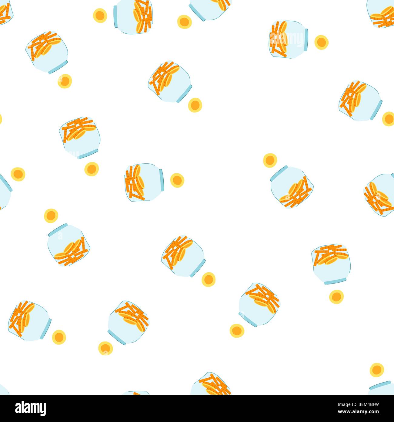 pattern business coin jar cartoon vector Stock Vector