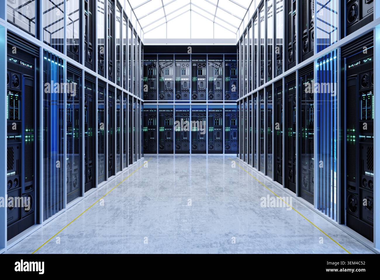 Concept interior big data center server Stock Photo