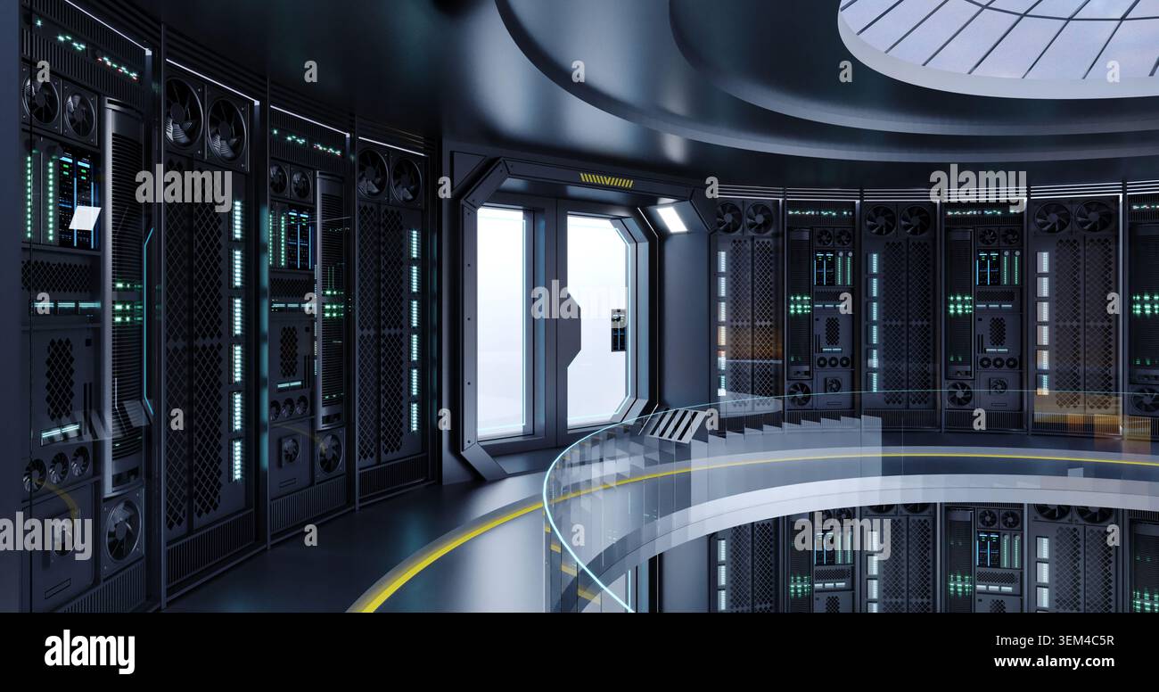 Concept interior big data center server Stock Photo